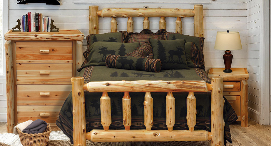 Traditional cedar log furniture by Fireside Lodge is one of the mainstays of rustic furniture styles